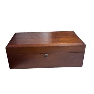 Vintage London Leather Velvet Lined Wood Jewelry Box/Organizer Valet MCM